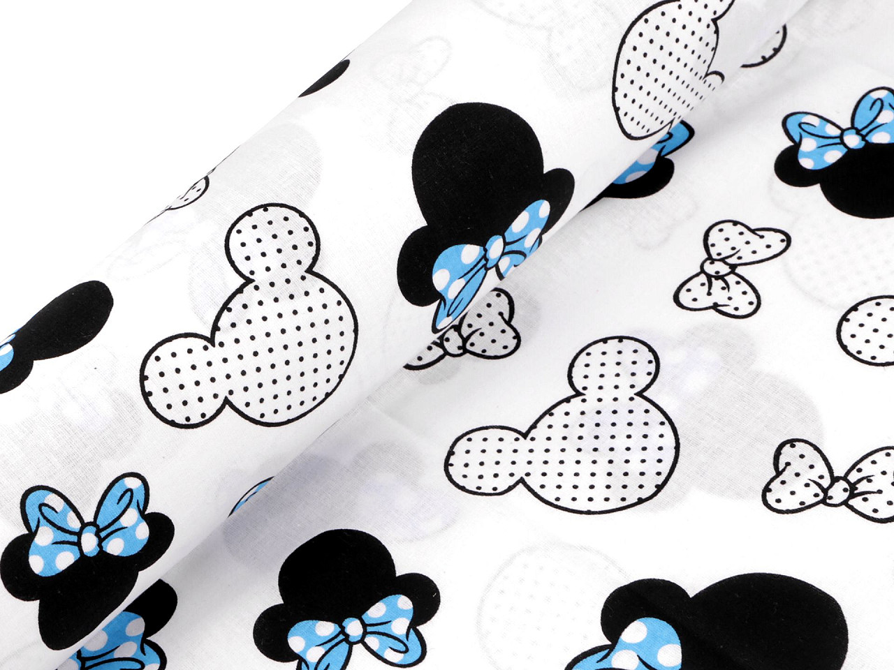 Cotton fabric / canvas - mickey / minnie mouse - White (1 Meter)