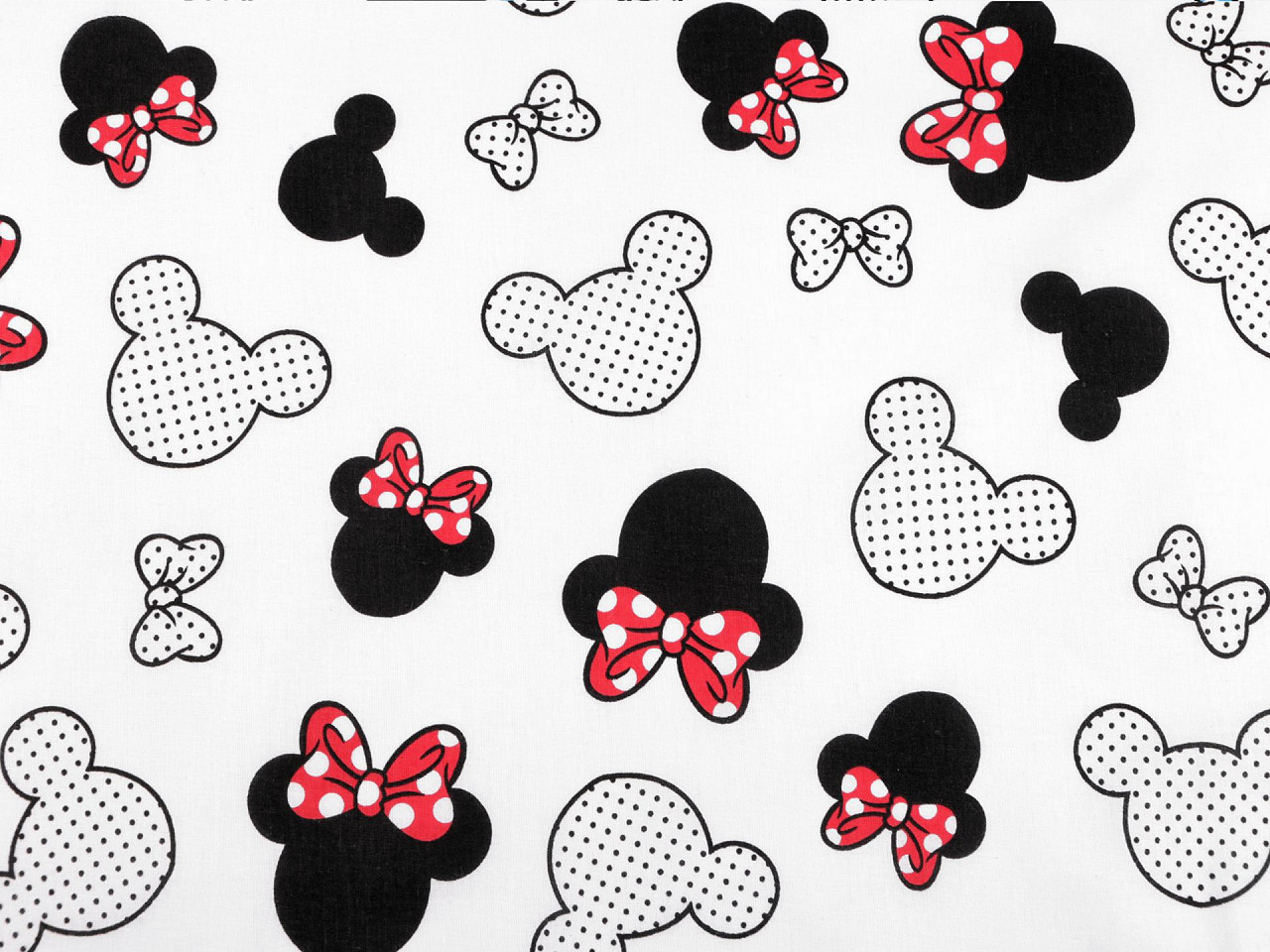 Cotton fabric / canvas - mickey / minnie mouse - White (1 Meter)