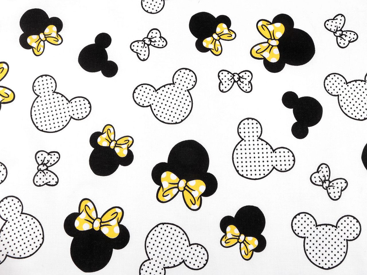 Cotton fabric / canvas - mickey / minnie mouse - White (1 Meter)