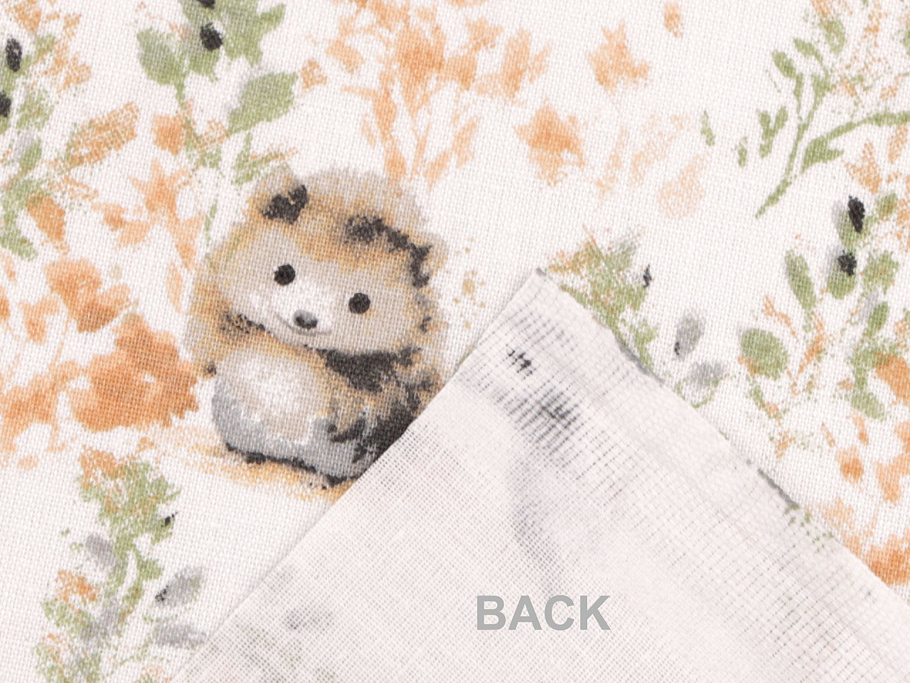 Cotton fabric  /canvas, animals - White (1 Meter)