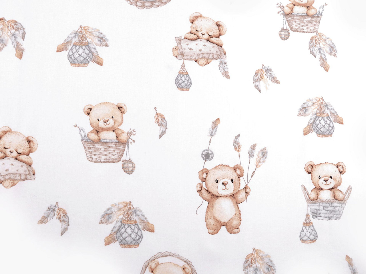 Cotton fabric / canvas teddy bear - Blue ice (1 Meter)