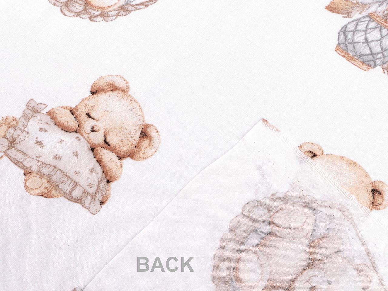 Cotton fabric / canvas teddy bear - Blue ice (1 Meter)