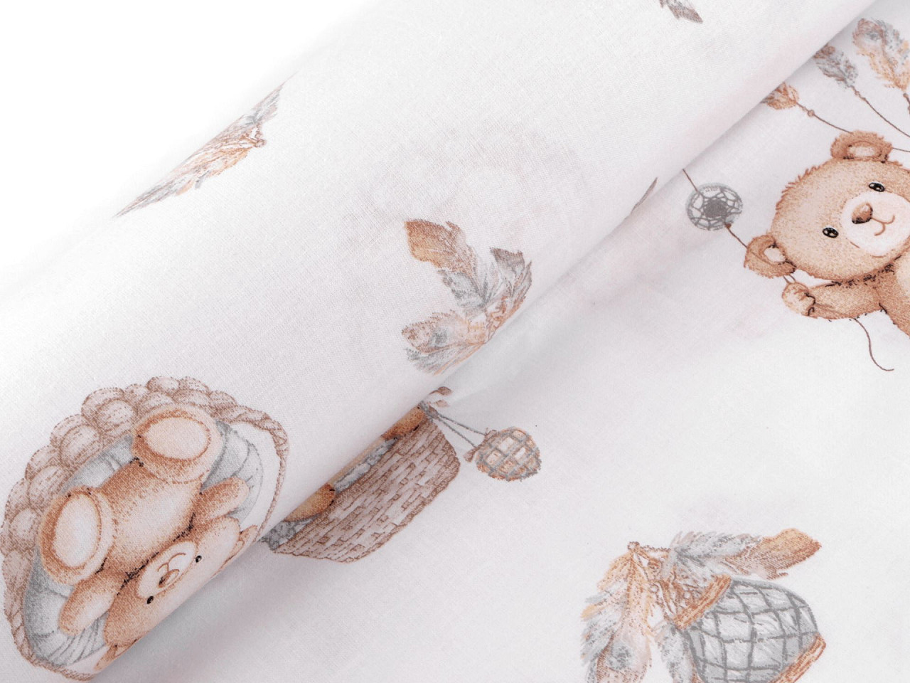 Cotton fabric / canvas teddy bear - Blue ice (1 Meter)