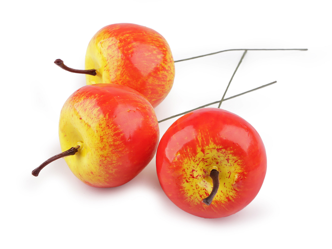 Artificial apples on a wire - Light red (100 Pieces)
