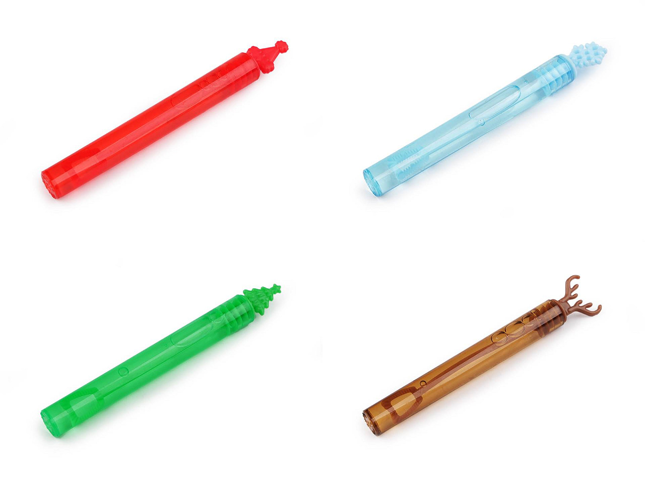 Christmas bubble blower reindeer, snowflake, hat, tree - Red (3 Pieces)