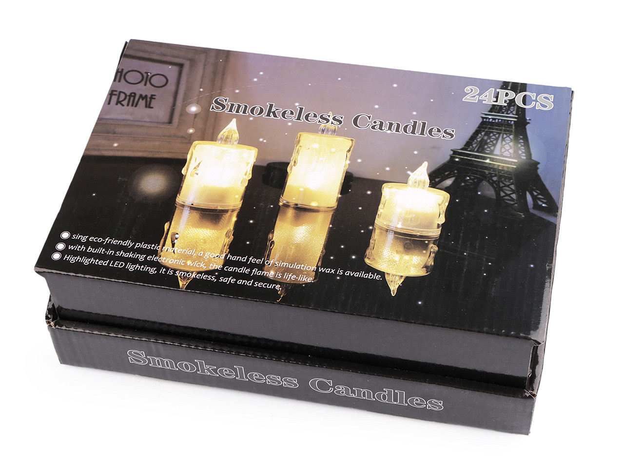 Led candle, battery operated ø3.6 cm - Transparent (4 Pieces)