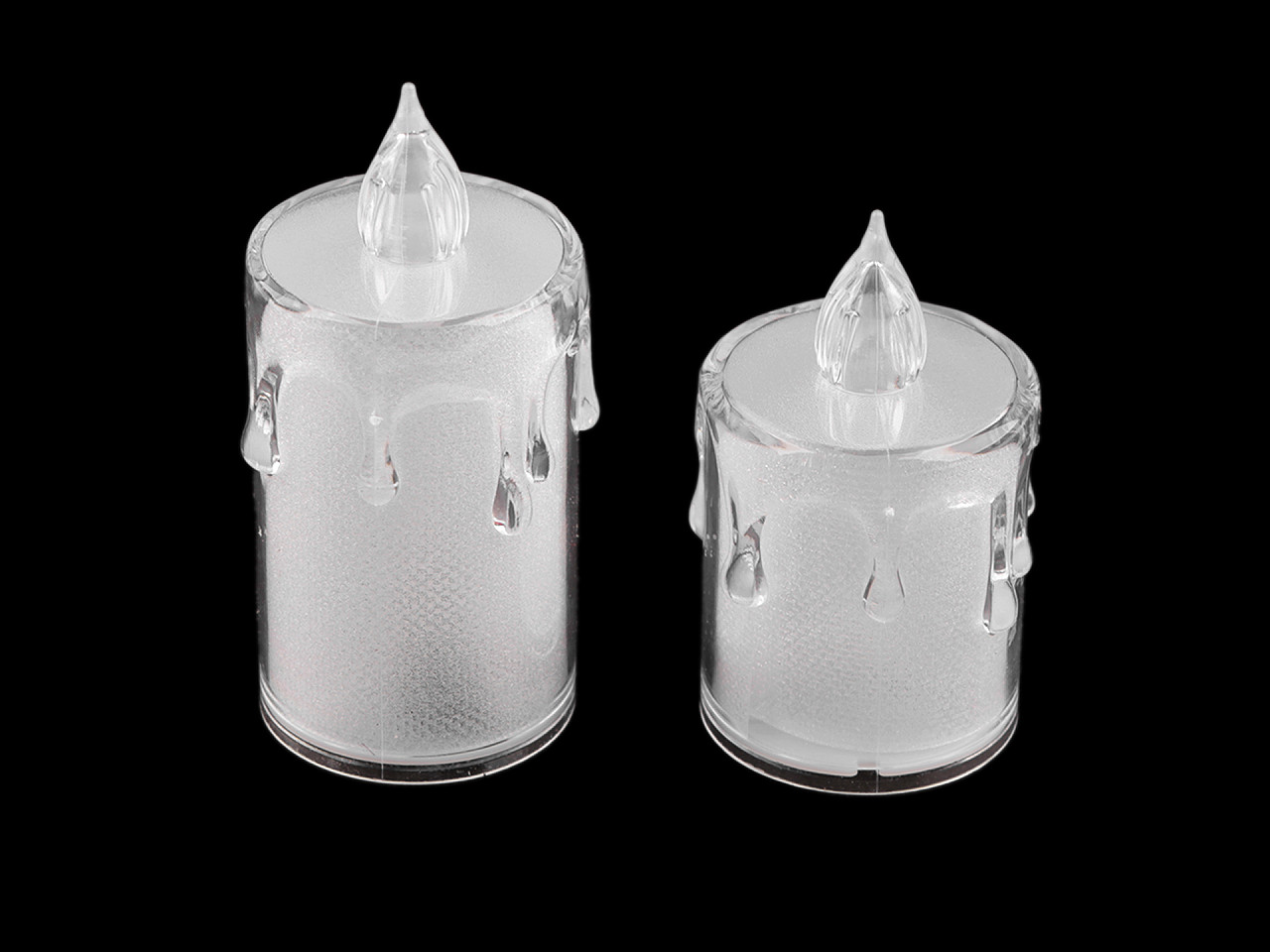 Led candle, battery operated ø3.6 cm - Transparent (4 Pieces)
