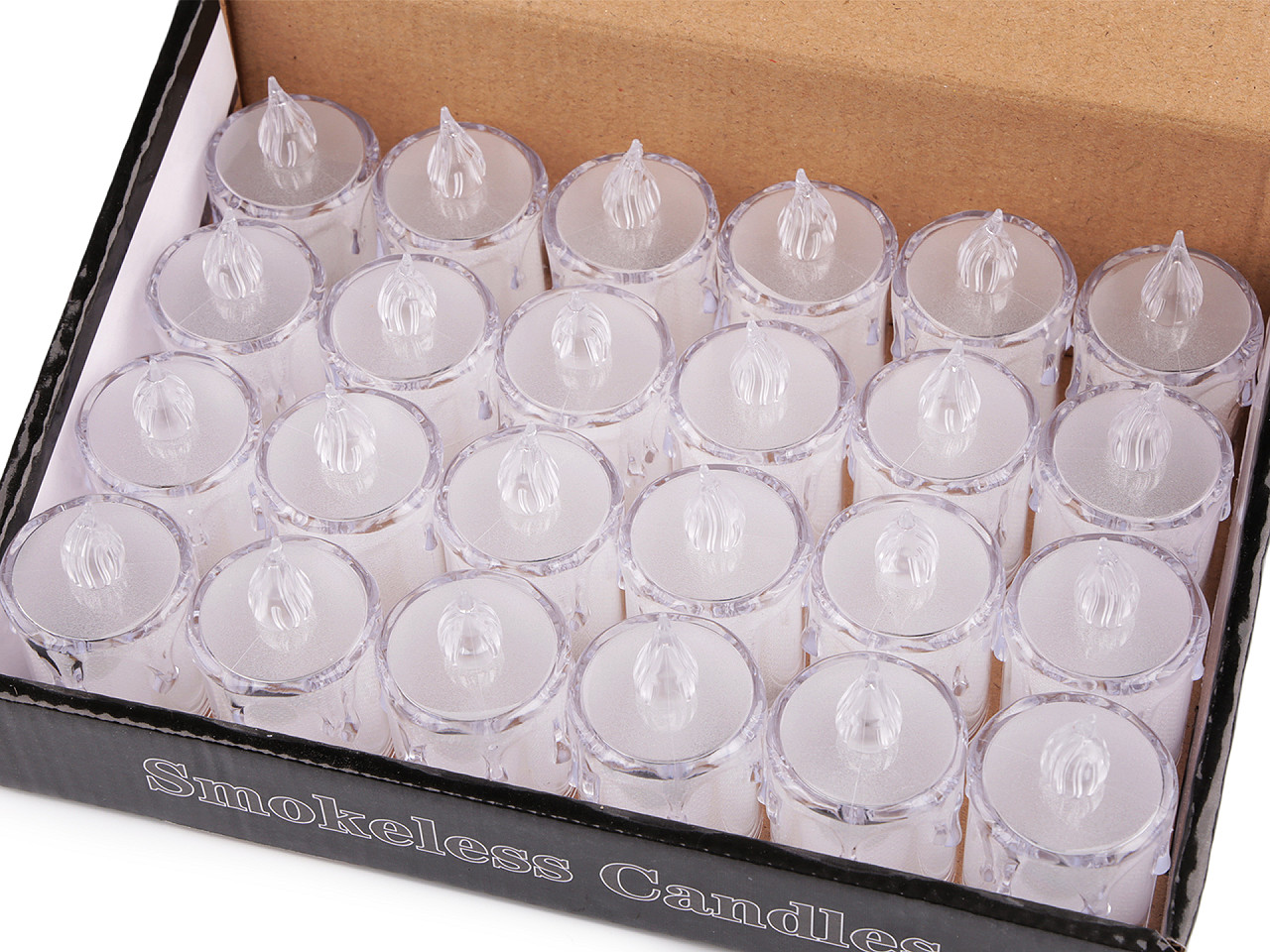 Led candle, battery operated ø3.6 cm - Transparent (4 Pieces)