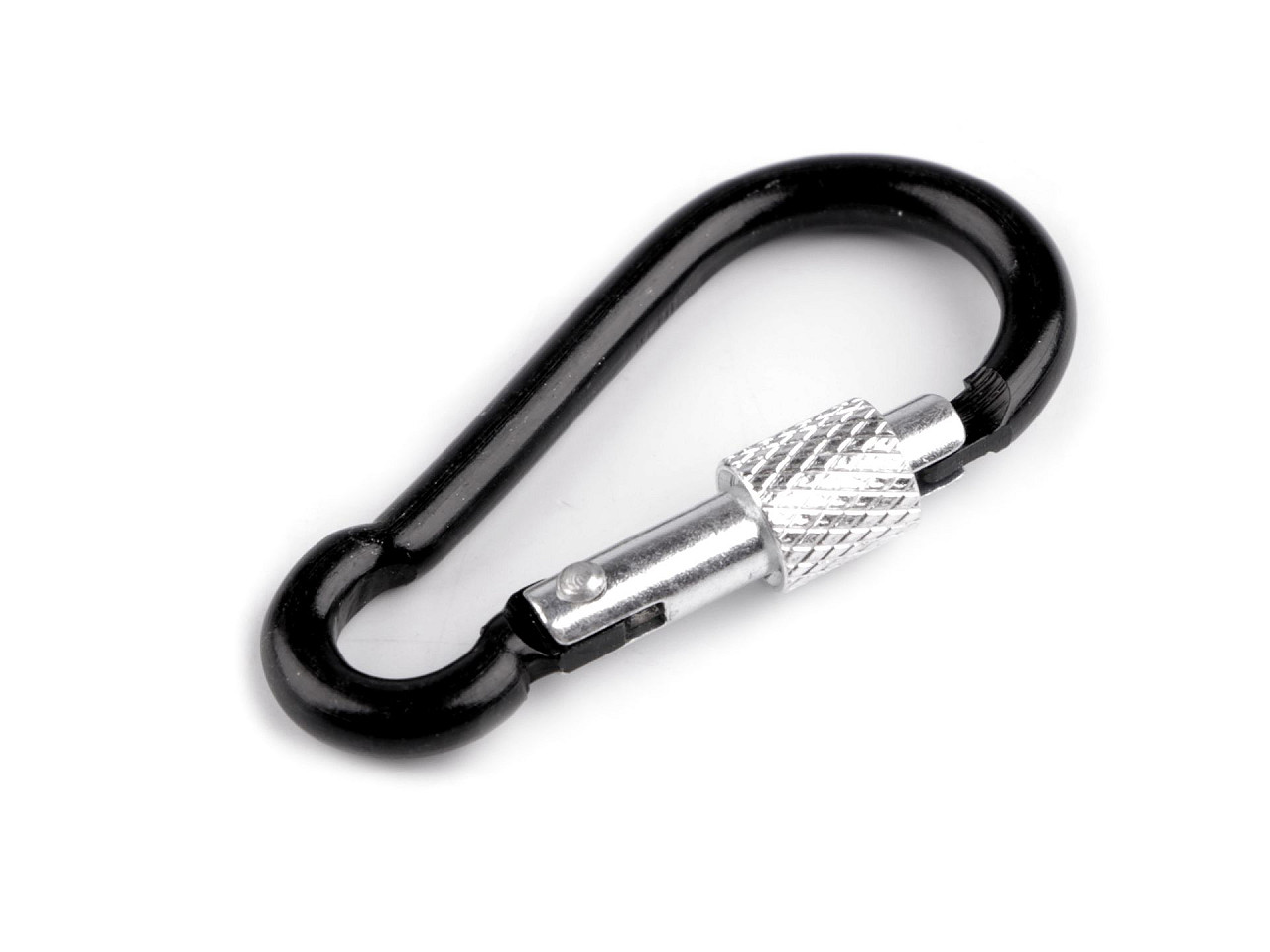 Alloy keyring carabiner / snap hook safety clip - Black (2 Pieces)