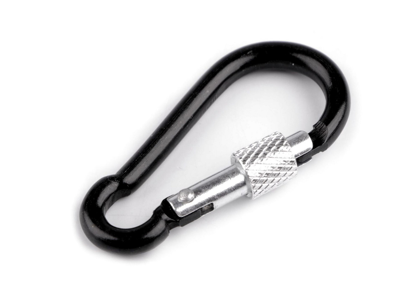 Alloy keyring carabiner / snap hook safety clip - Black (2 Pieces)