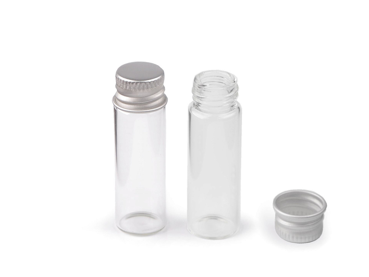 Glass bottle with screw cap 16x50 mm - Transparent (12 Pieces)