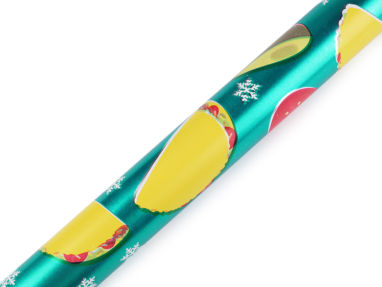 Christmas wrapping paper with glitter 0.7x2 m - Sea turquoise (1 Piece)