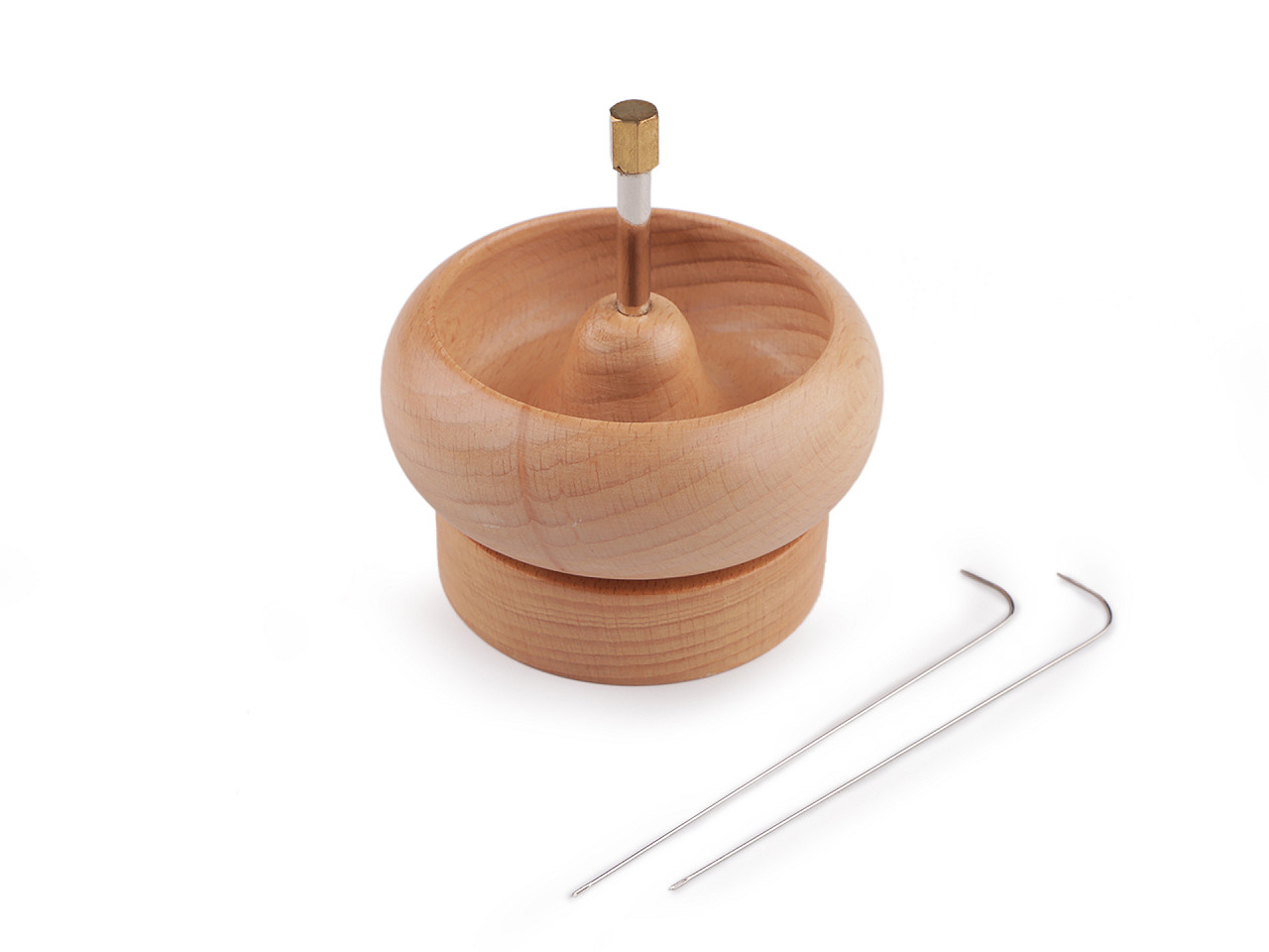 Wooden mill for threading seed beads ø9 and 10 cm with a needle - Ivory (1 Piece)