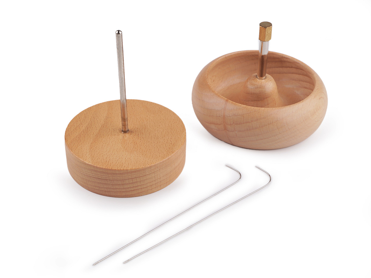 Wooden mill for threading seed beads ø9 and 10 cm with a needle - Ivory (1 Piece)