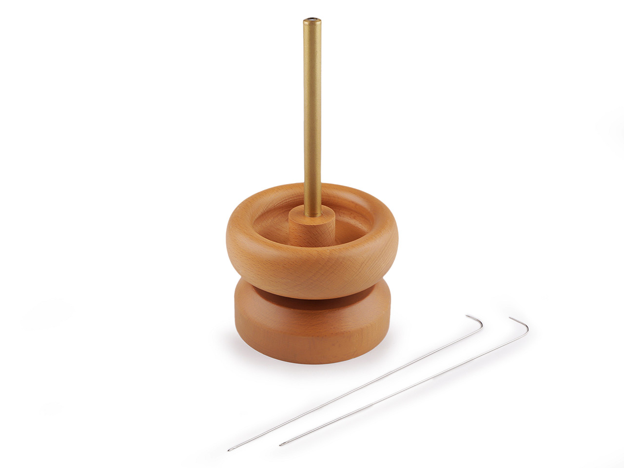 Wooden mill for threading seed beads ø9 and 10 cm with a needle - Ivory (1 Piece)