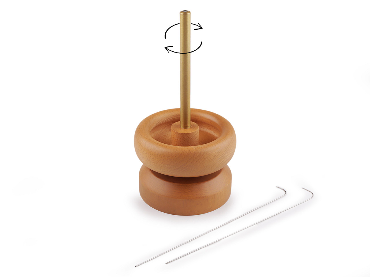 Wooden mill for threading seed beads ø9 and 10 cm with a needle - Ivory (1 Piece)