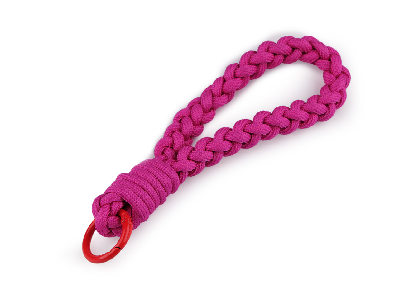 Braided pendant / key chain with carabiner - Green (1 Piece)