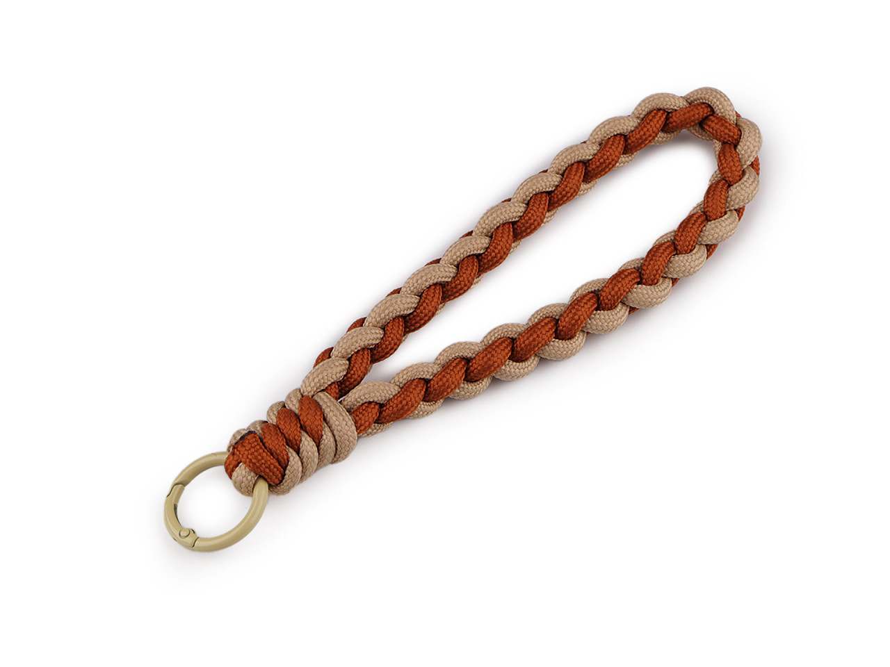 Braided pendant / key chain with carabiner - Green (1 Piece)