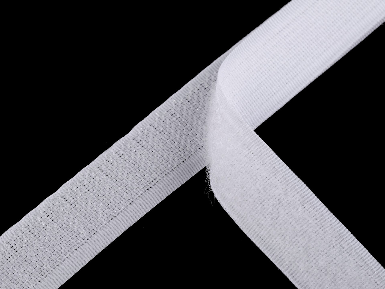 Hook + loop tape, width 20 cm pes - White (25 Meters)