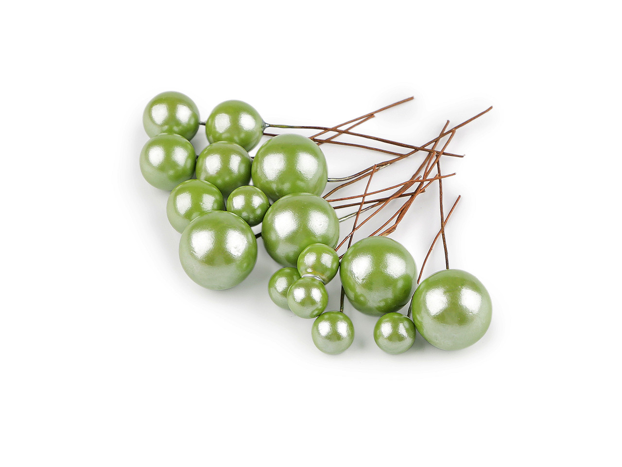 Balls / berries on a wire - mix of sizes - Red (1 Bag)