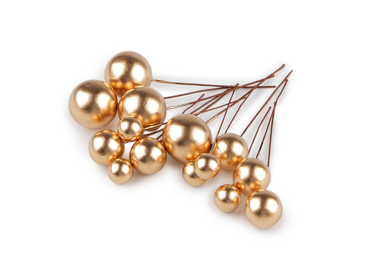 Balls / berries on a wire - mix of sizes - Red (1 Bag)