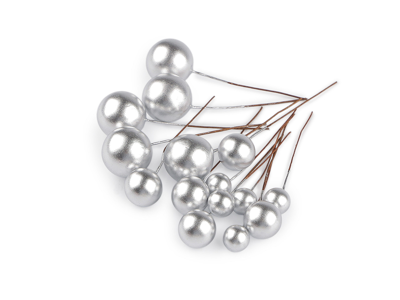 Balls / berries on a wire - mix of sizes - Red (1 Bag)