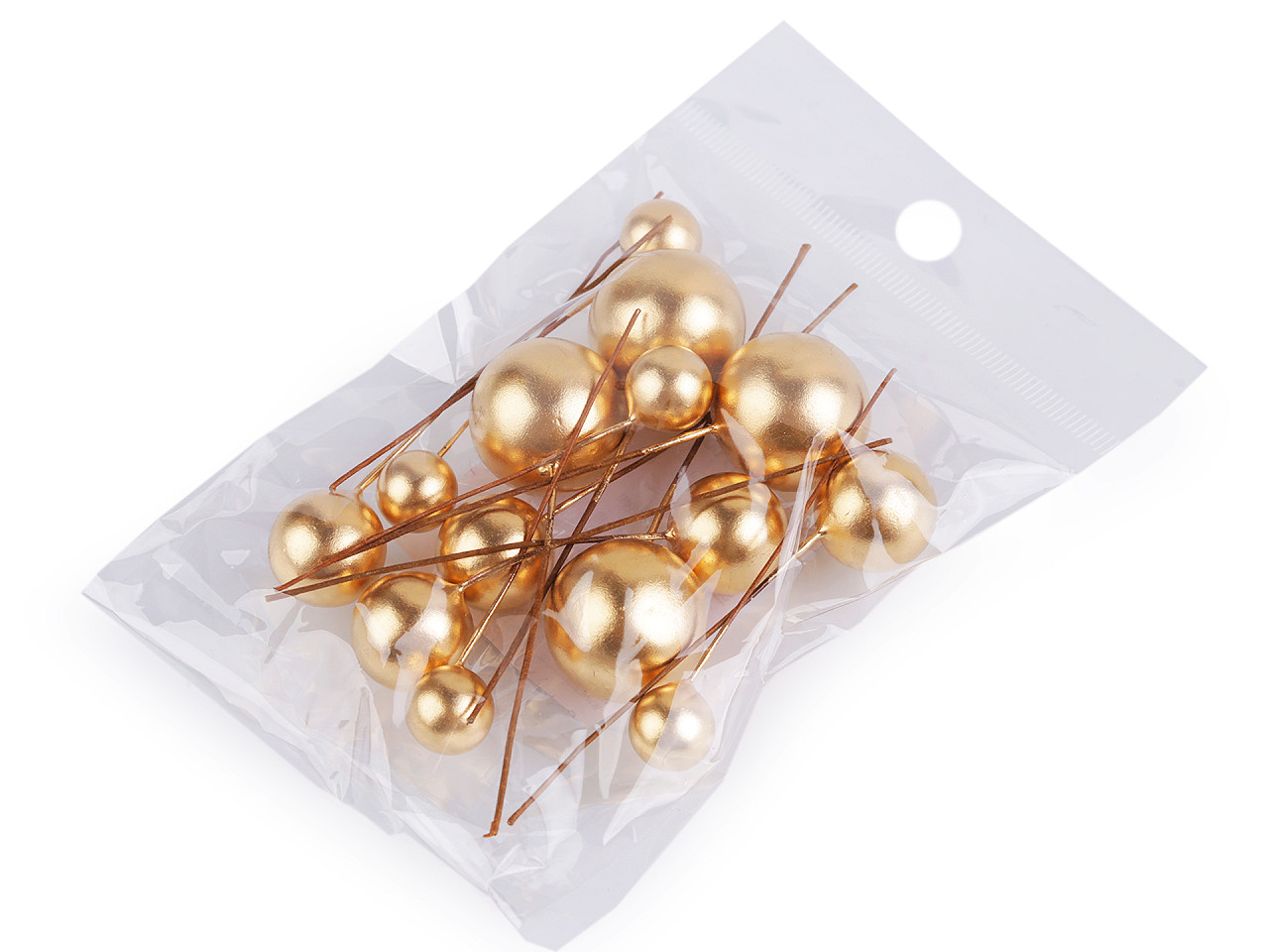 Balls / berries on a wire - mix of sizes - Red (1 Bag)