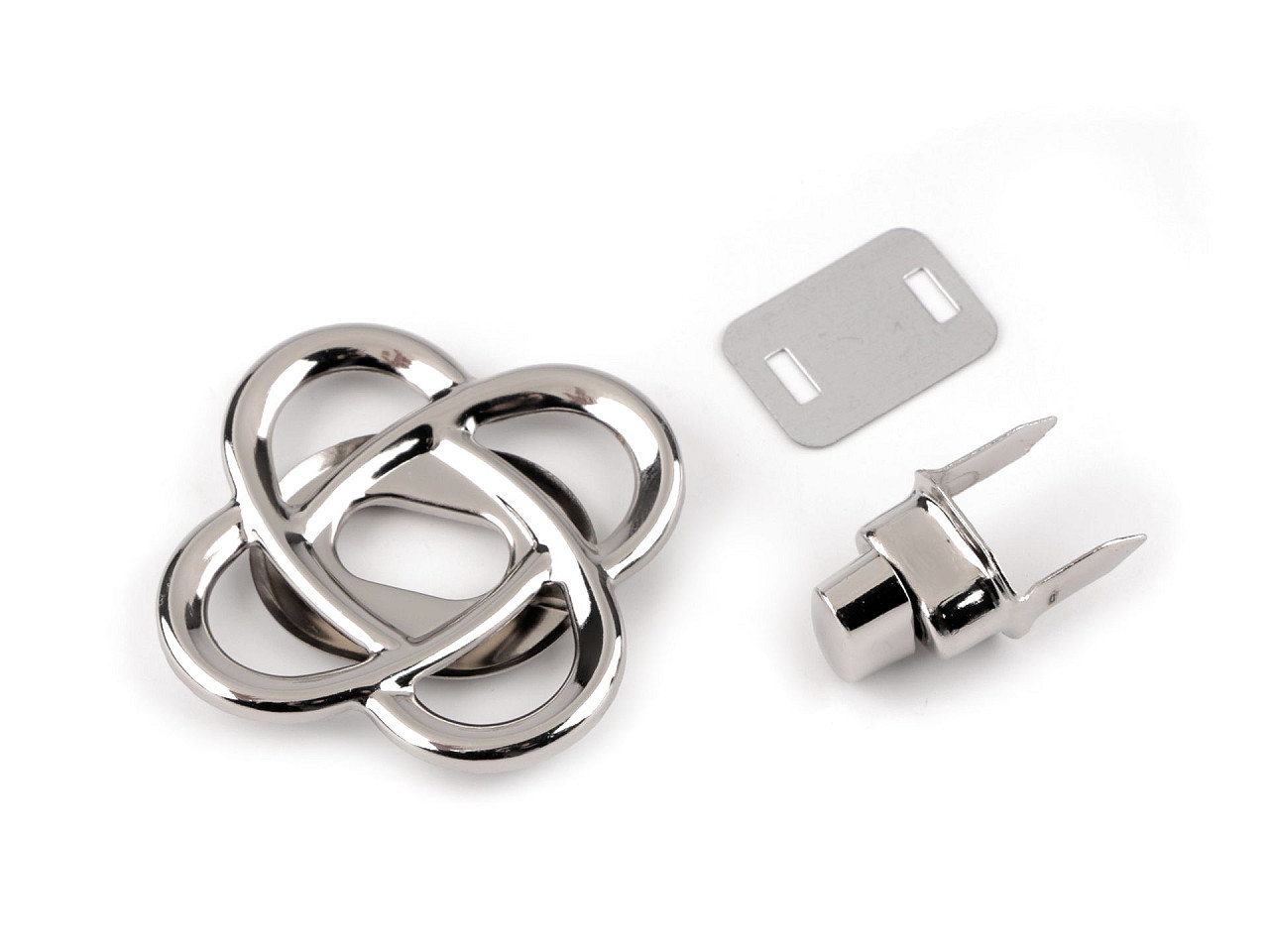 Bag fastener set 49x49 mm - Nickel (5 Sets)