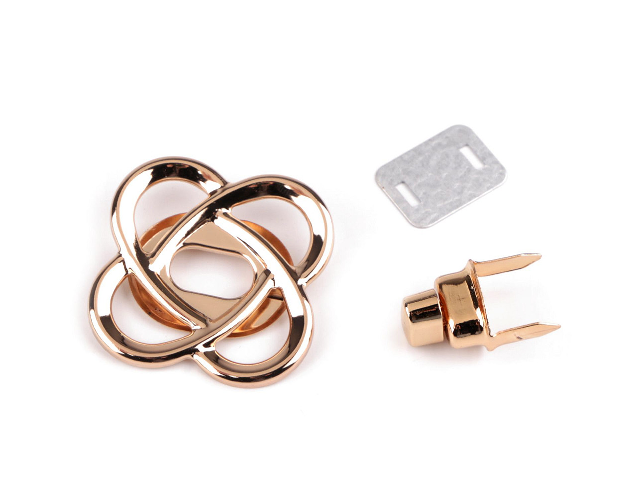 Bag fastener set 49x49 mm - Nickel (5 Sets)